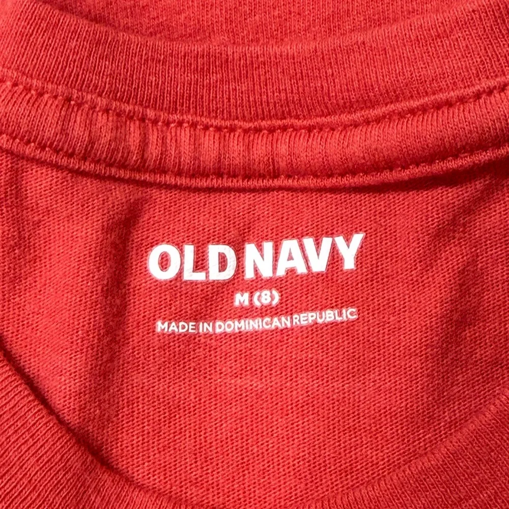 Old Navy Red Graphic Short Sleeve Shirt - Boys Size M (8)